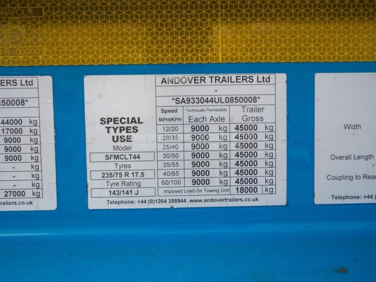 ANDOVER LOW LOADER 3 AXLE FIXED 45,000KG GVW