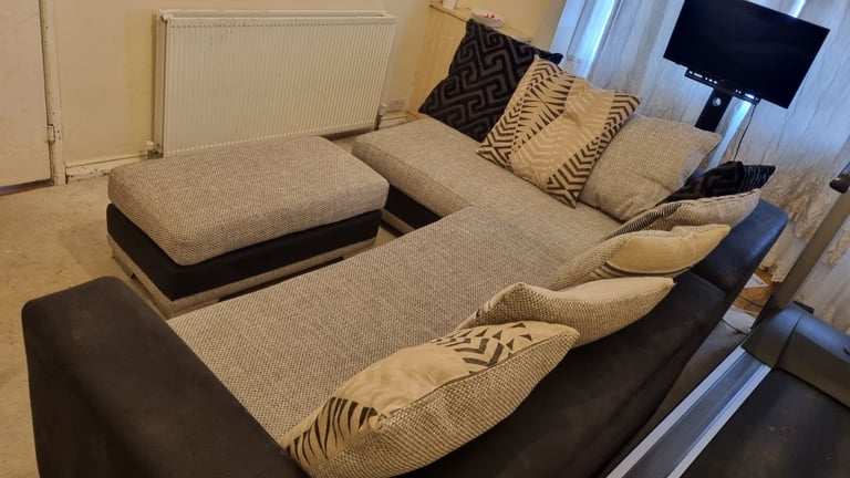 Corner sofa L shape with foot stool DFS dlevery available 