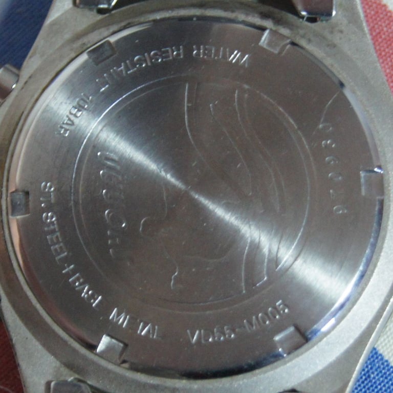 Rare Shonan Seiko Quartz Watch VD55-M005 Gents Chronograph Stainless Steel Watch