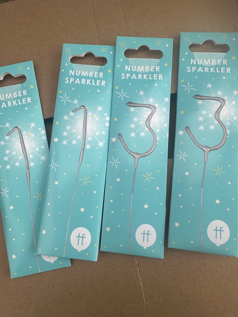 Number sparkle for birthday cake