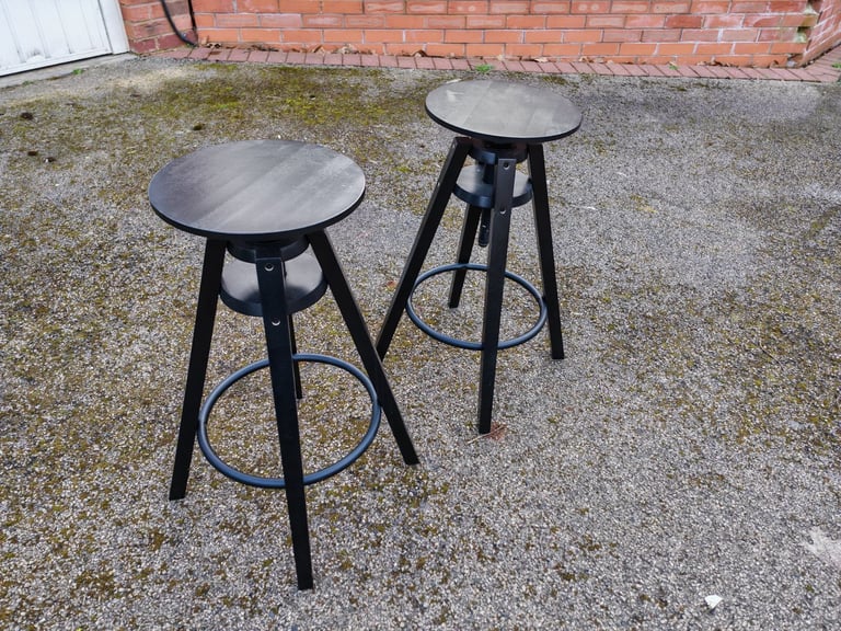 2 IKEA Dalfred Height Adjustable Bar Stools with Seat Cushions FREE DELIVERY 039