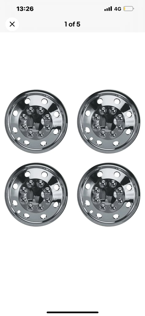 image for 15” motorhome camper chrome wheel trims 