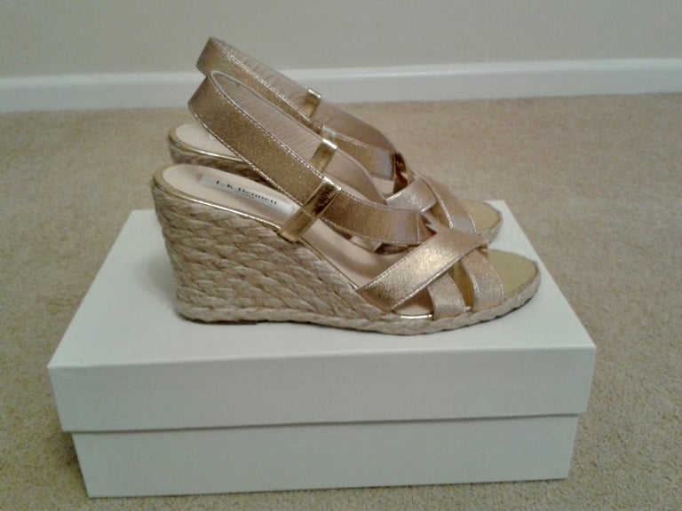 image for L.K. Bennett Wedge Sandals - Size 38 - Brand New in Box
