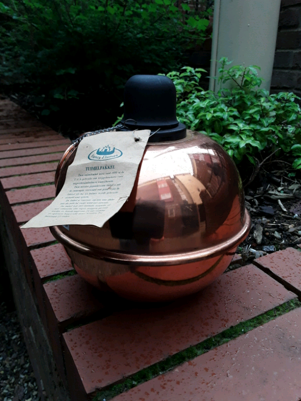 3x Copper oil lanterns / torches new unused