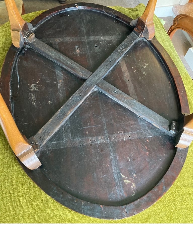 Antique Inlaid Burr Walnut coffee table with removable glass cover
