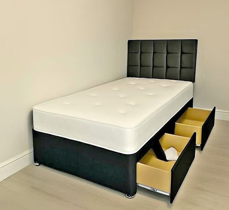 image for Premium Divan Bed Double Package – Mattress, Base & Headboard Included! **