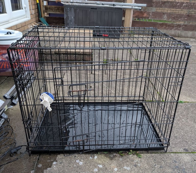 Dog pet black metal cage
