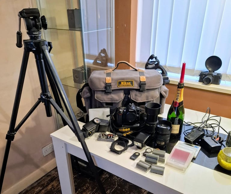 image for Nikon digital camera and full set of lenses and equipment.