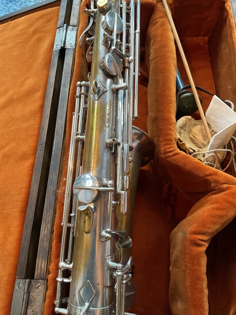 VINTAGE JEROME THIBOUVILLE LAMY ALTO SAXOPHONE + HARD CASE.