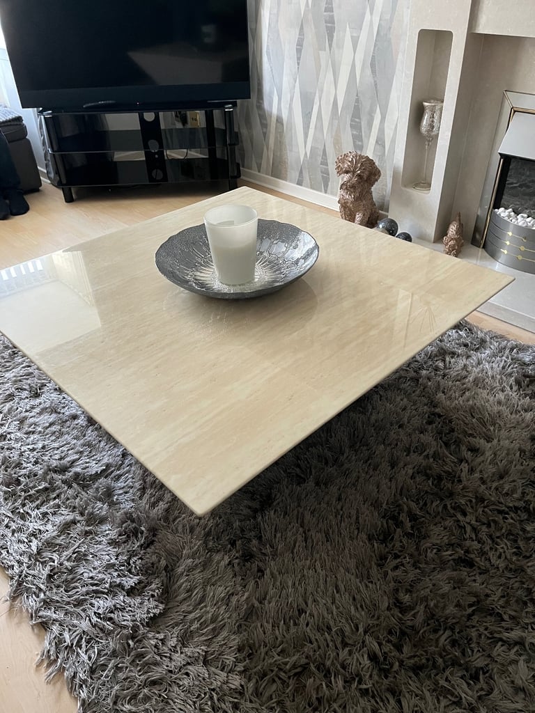 Cream Marble large coffee table 