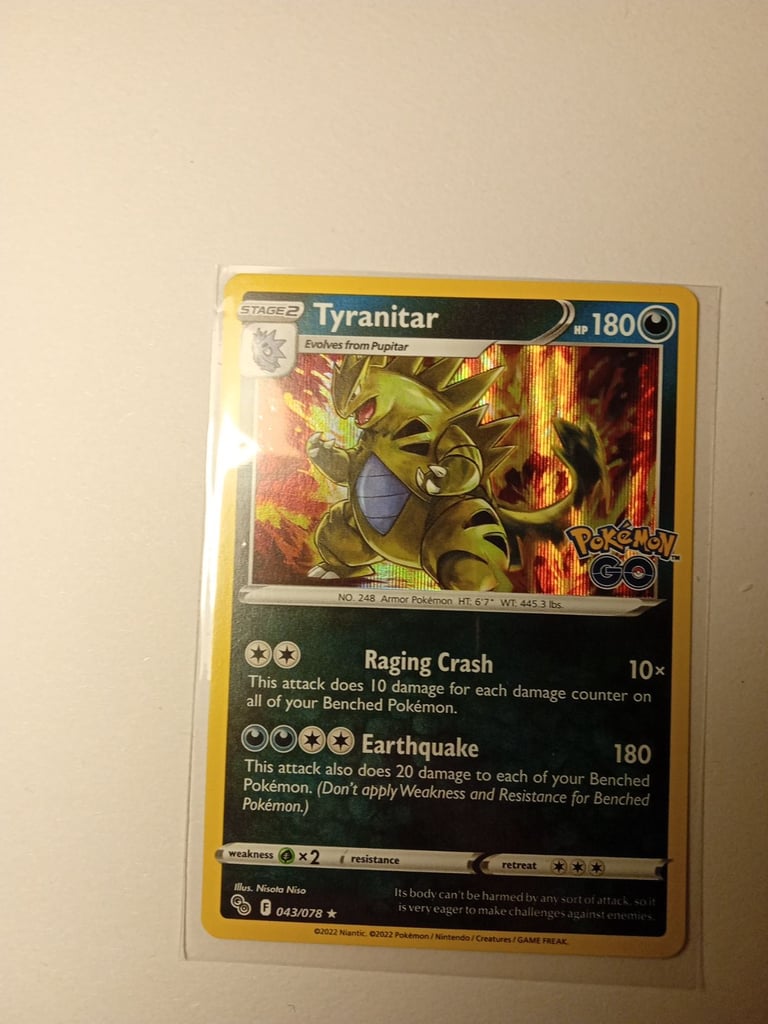image for 🔥 Rare Tyranitar Stage 2 Pokémon Card – 043/078 – Collector’s Item! 🔥