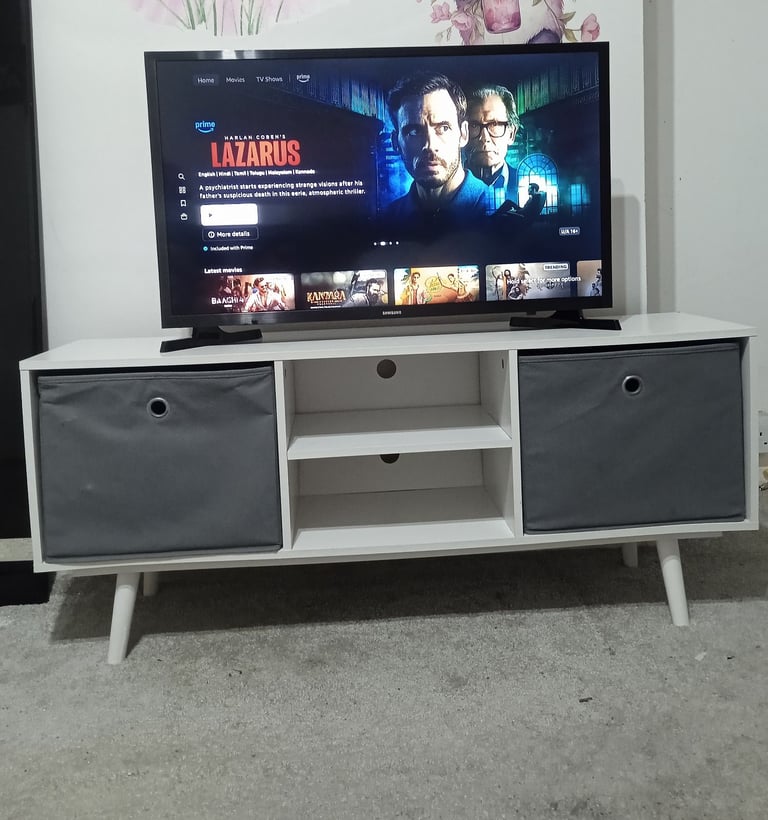 image for Like New Samsung 32 inch HD Smart TV with cabinet
