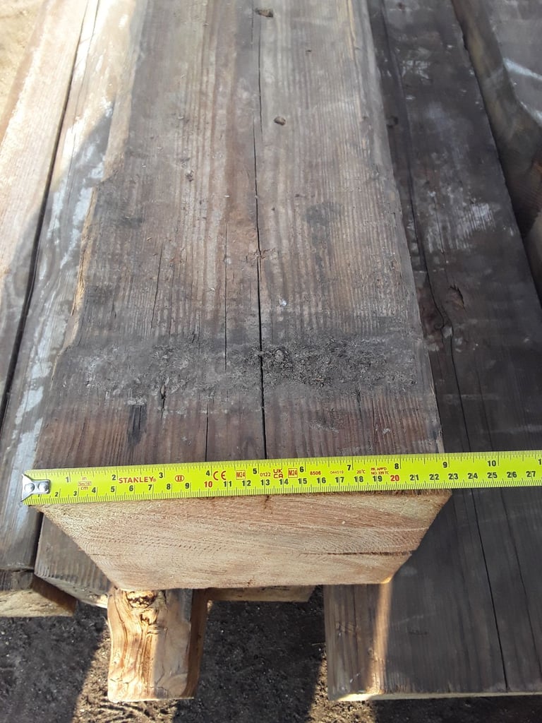 Reclaimed 200 years old, solid pine beam. 7 feet long. 