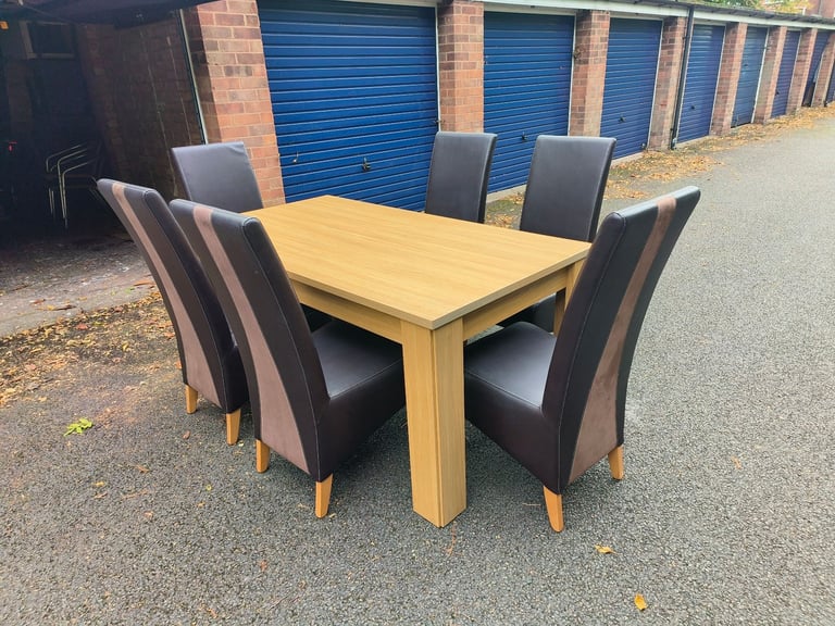 Large Dining Table + 6 Chairs 