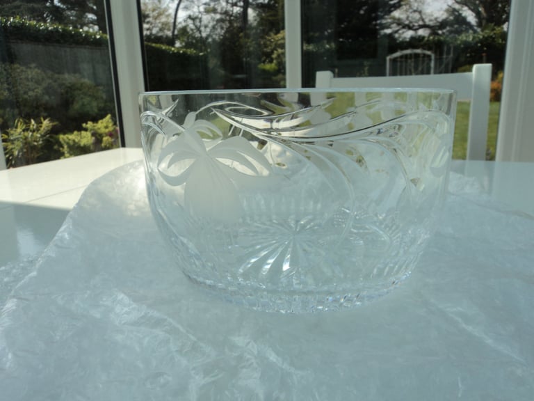John Lewis quality Lead crystal etched glass bowl.