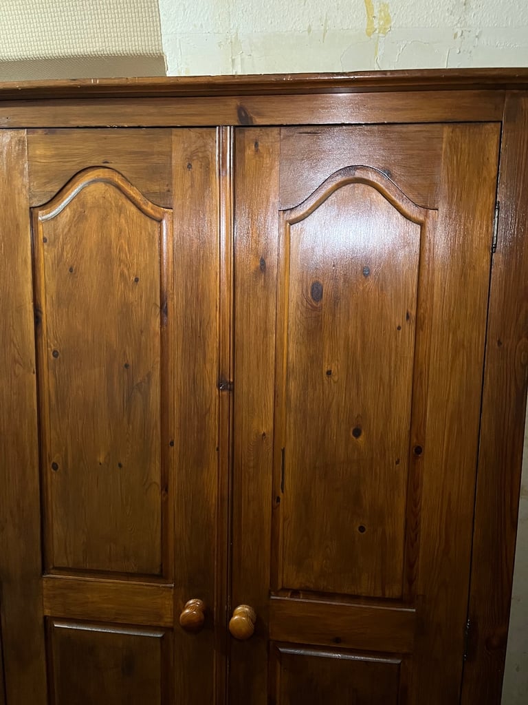 Solid Pine Double Wardrobe 