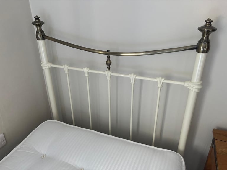 Excellent single metal bed frame and mattress