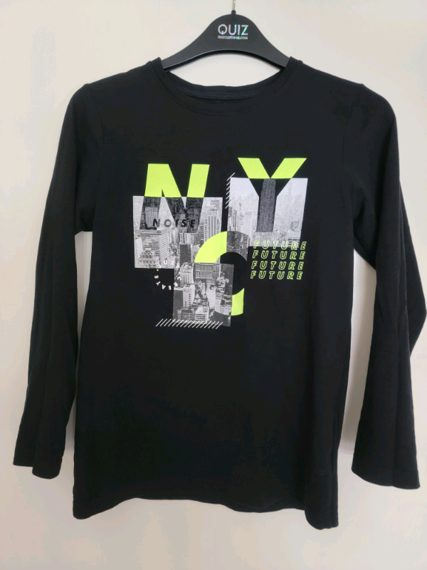 image for Primark NYC Future Boys Black Long Sleeve Top 9-10 Years
