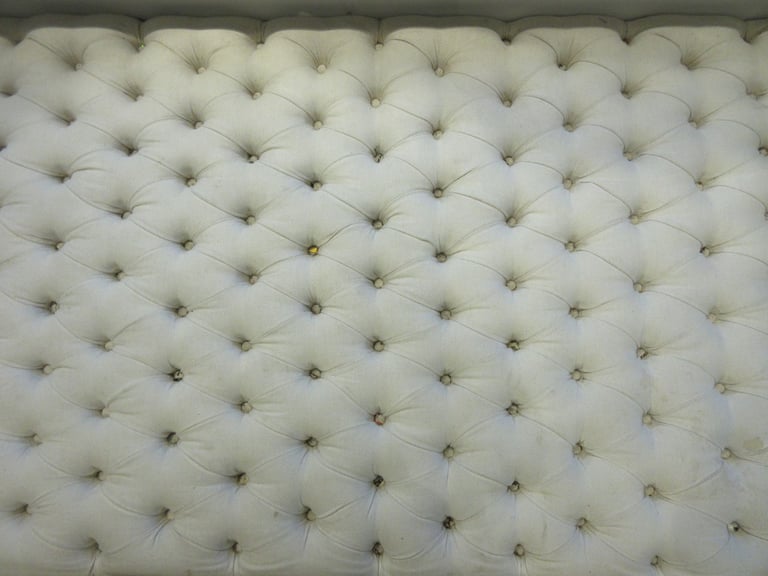 White Padded Large Antique Ottoman Stohl Bench