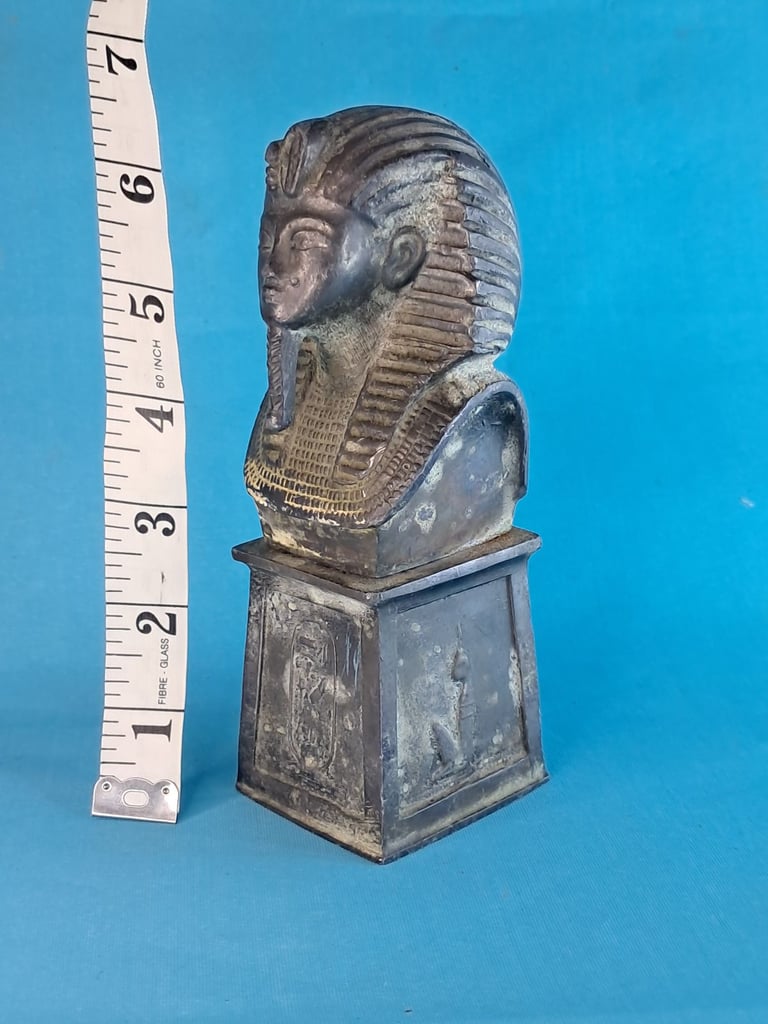 Vintage ,Antique Egyptian metal figurine Tutankhamun (heavy). As seen.