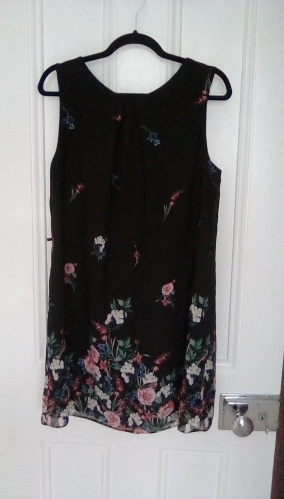 image for Size 16 Black Patterned Dress