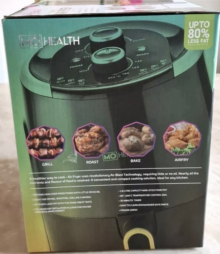 MO Farah Health 2L Compact Air Fryer