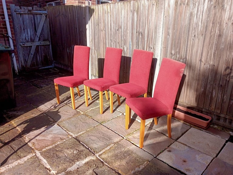 4x Red Dining Chairs