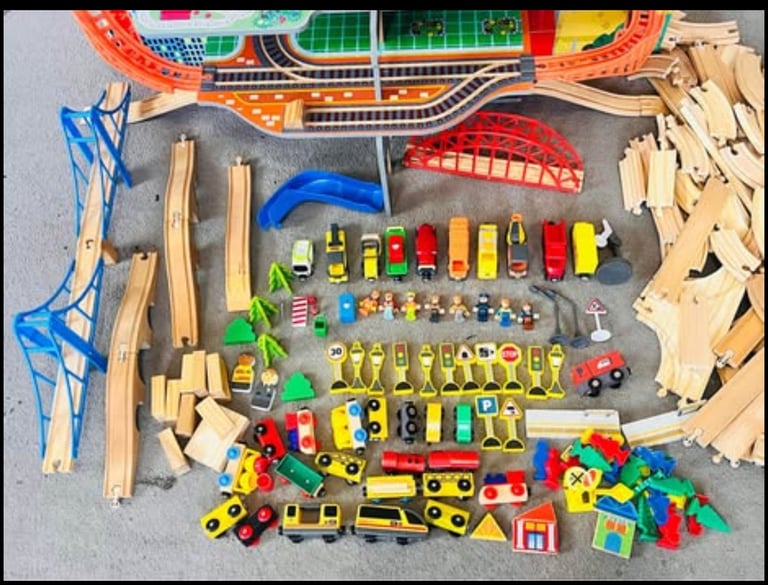 Very Large wooden Train sets / XXL TRAIN SET / Dino Train set with 100+ accessories 