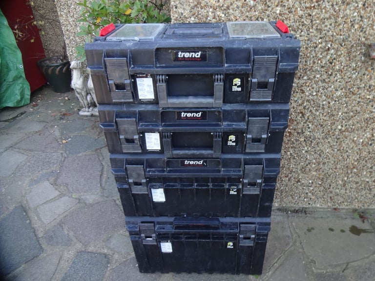 TREND PRO STORAGE SYSTEM ~ TROLLEY WITH 4 TOOL STORAGE BOXES ~ TSTAK ~