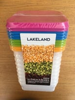 Genuine Lakeland Stacka Boxes 400ml Pack of 10 Mixed colour Lids New Sealed