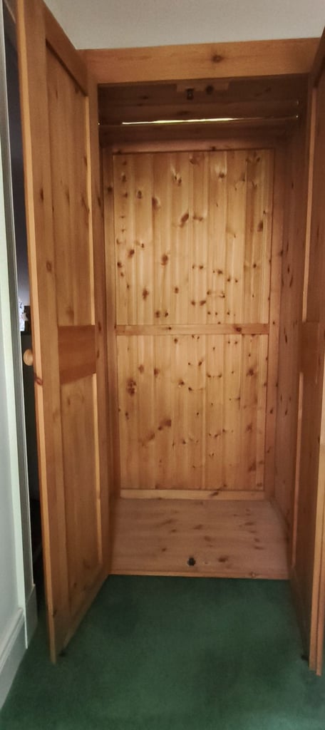 Solid old pine wardrobe 
