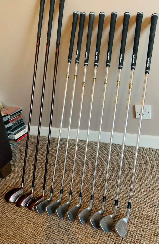 image for Titleist 804 OS irons plus Taylormade burner Supersteel driver, 3 and 5 wood