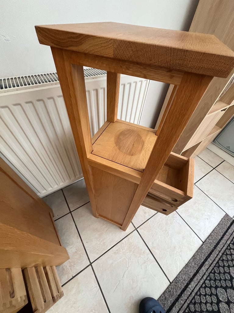 Light Oak chest of drawers with matching small unit