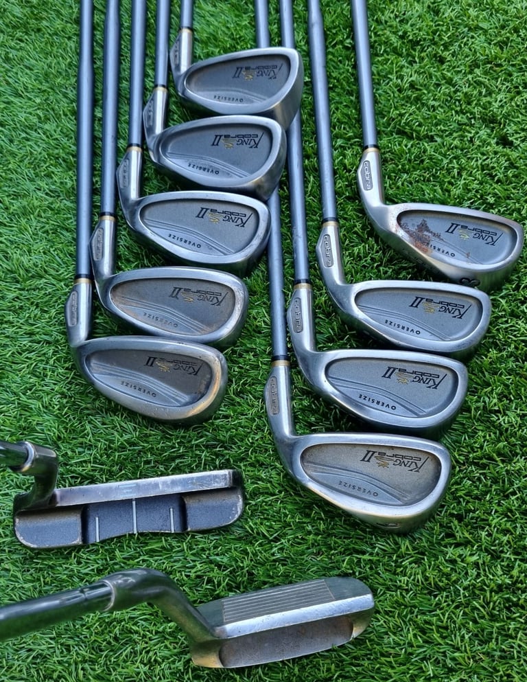 KING COBRA - OFFSET 3-SW, 1-3-5-7, Chipper wedge, putter, CALLAWAY bag, trolley & EXTRA's
