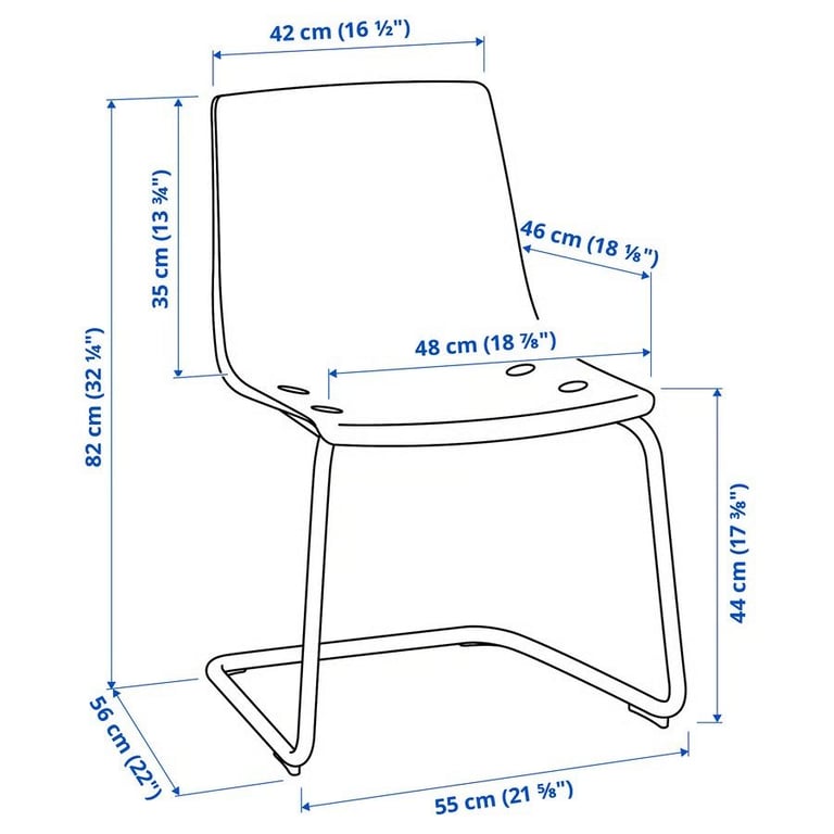 IKEA TOBIAS Chair, transparent/chrome-plated