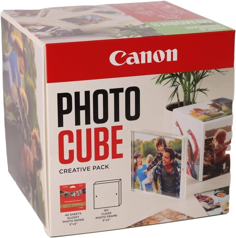 image for CANON PHOTO CUBE & FRAME + PP-201 5x5” PHOTO PAPER PLUS GLOSSY II (40 SHEETS) BRAND NEW & SEALED