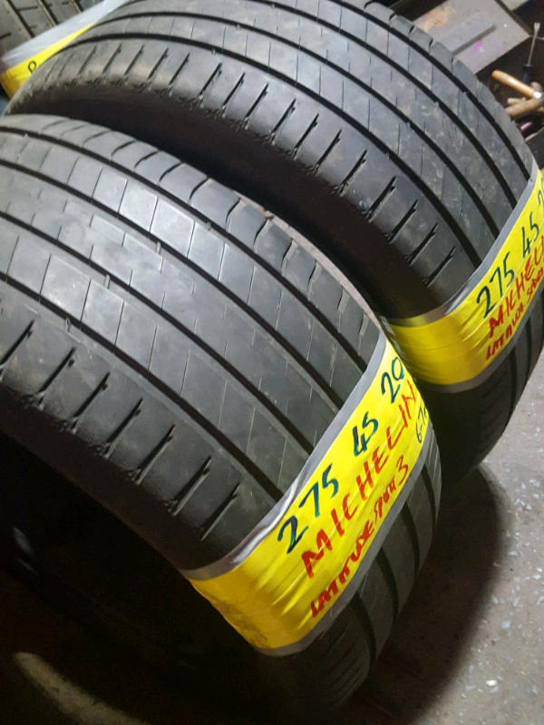 MATCHING PAIR 275 45 20 MICHELIN TYRES £140 PAIR FITD N BAL 7dys