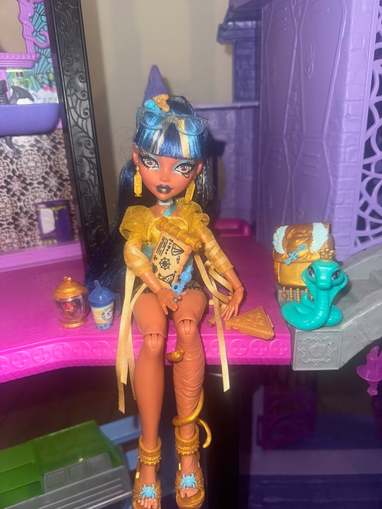 Monster high dolls house, monster high creepover, monster high car