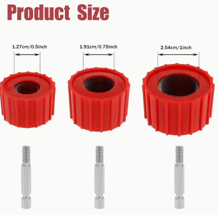 3pcs/set Copper Pipe Cleaner for Powe Drill, Cleans 1/2Inch, 3/4Inch, 1Inch Pipes and Fittings