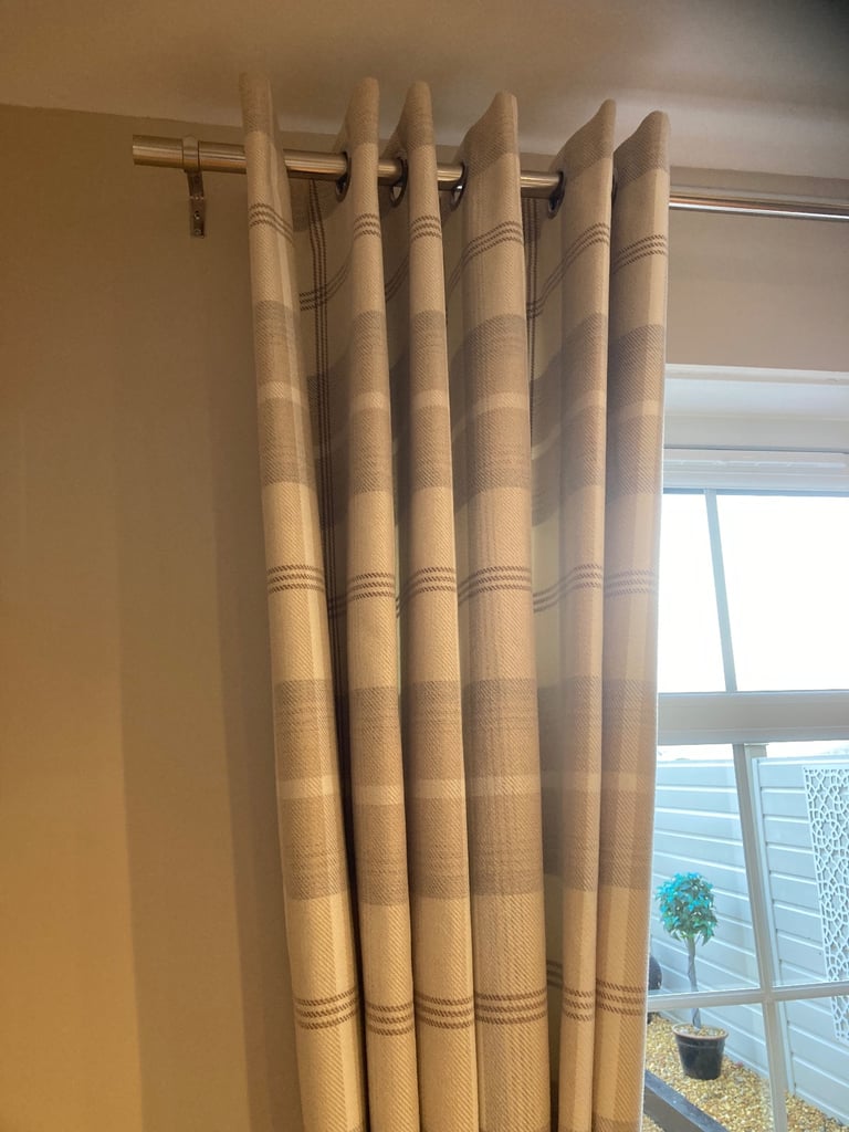 Highland Check Eyelet curtains