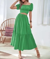 Size 12 & 14 Green Top & Skirt - Brand New