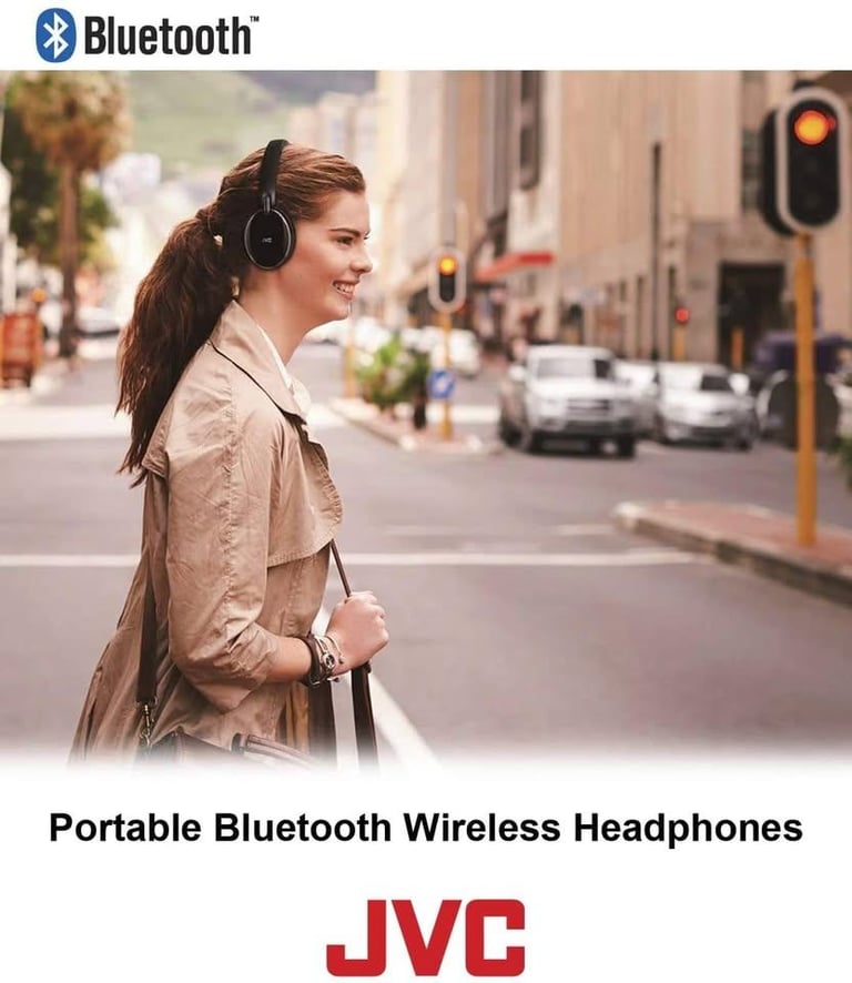 New JVC Wireless Noise Cancelling Over Ear Bluetooth Headphones