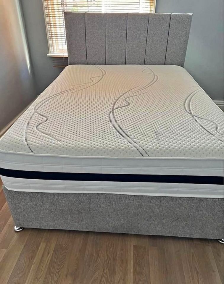 image for Brand New DIVAN 4FT6 Double Divan Bed Base >> Storage + Mattress >> 20% Off >> Today Fast Delivery>>