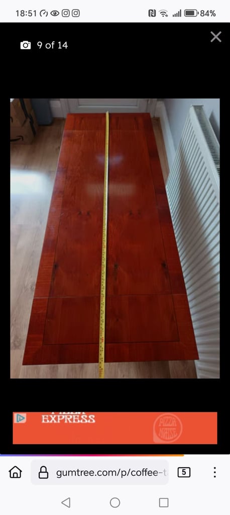 Vintage Drop Leaf Coffee Table with Drawers