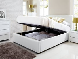  STORAGE leather DOUBLE BED FRAME with mattress