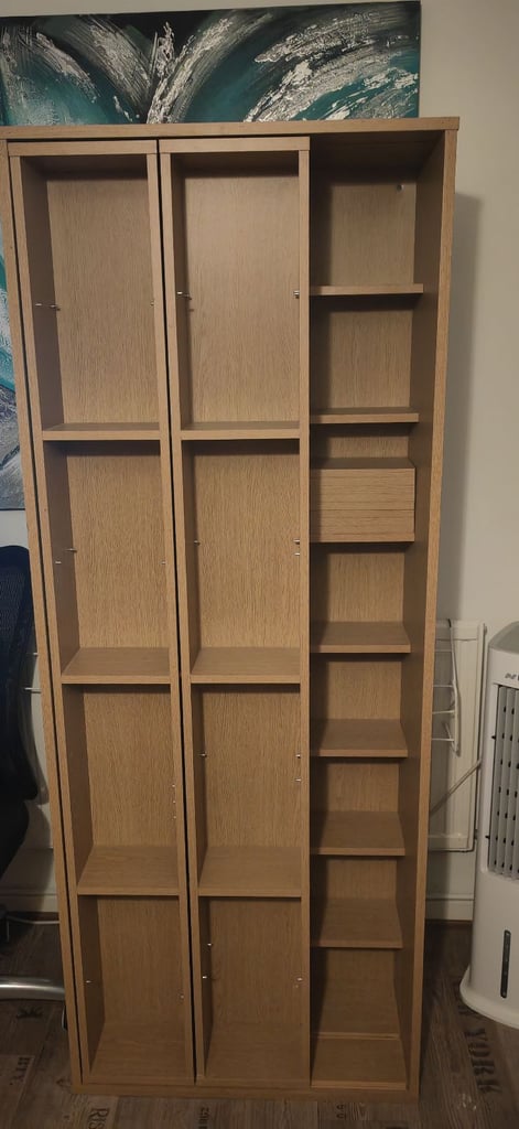 DVD Storage Sliding Shelving Cabinet Wooden Freestanding 