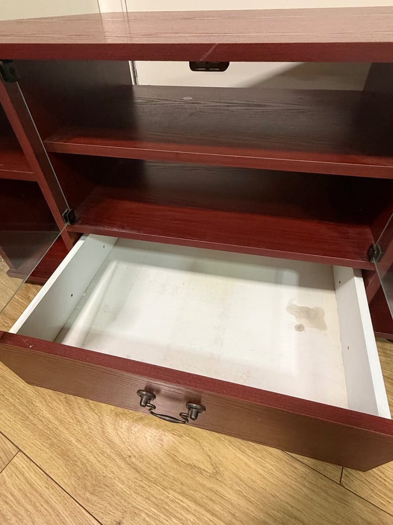 TV Cabinet Stand With Storage Unit And Drawer L92cm X W40 X H46cm