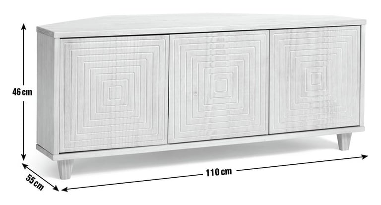 Habitat Grooved Storage 3 Door Corner TV Unit - Light Wood