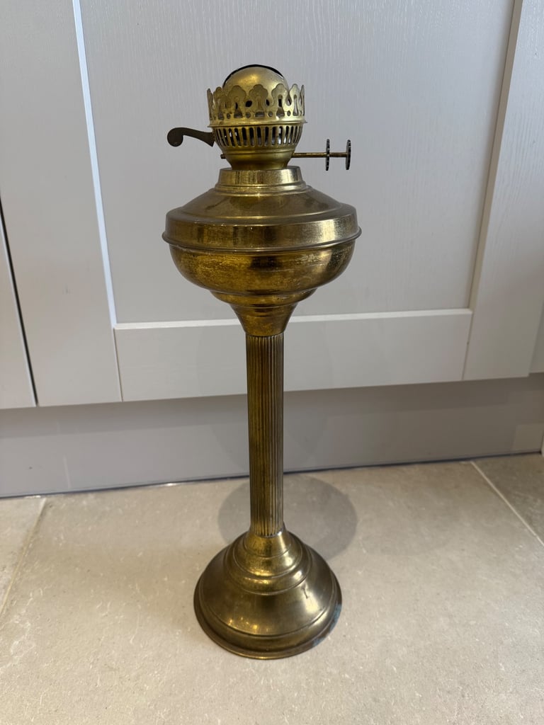 Vintage Brass Oil Lamp Base