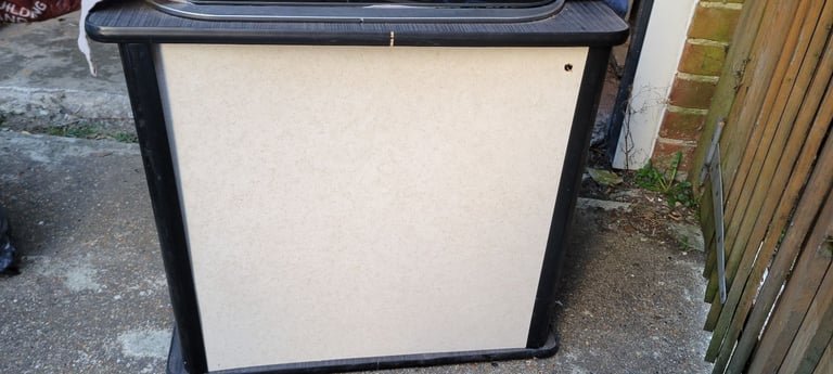 Camper van sink and gas burner hob with 2x USB and cigarette lighter style charging ports